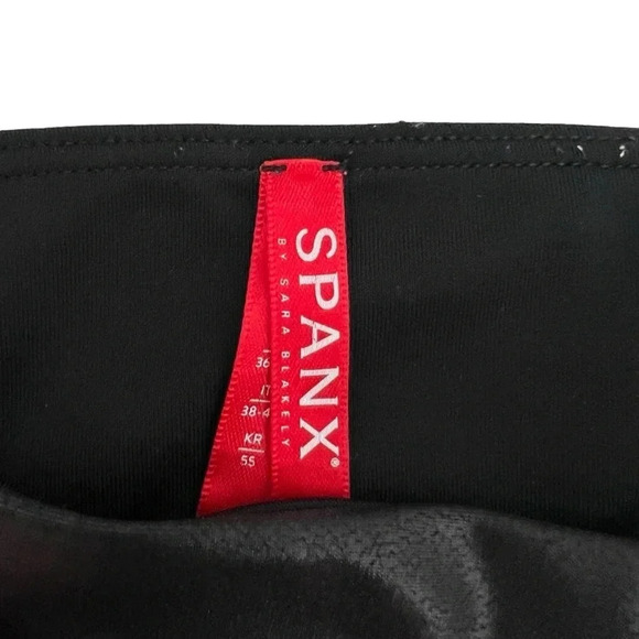 SPANX Faux Leather Leggings High Waisted Pull On Pants Stretch Black Vegan S - Picture 6 of 9